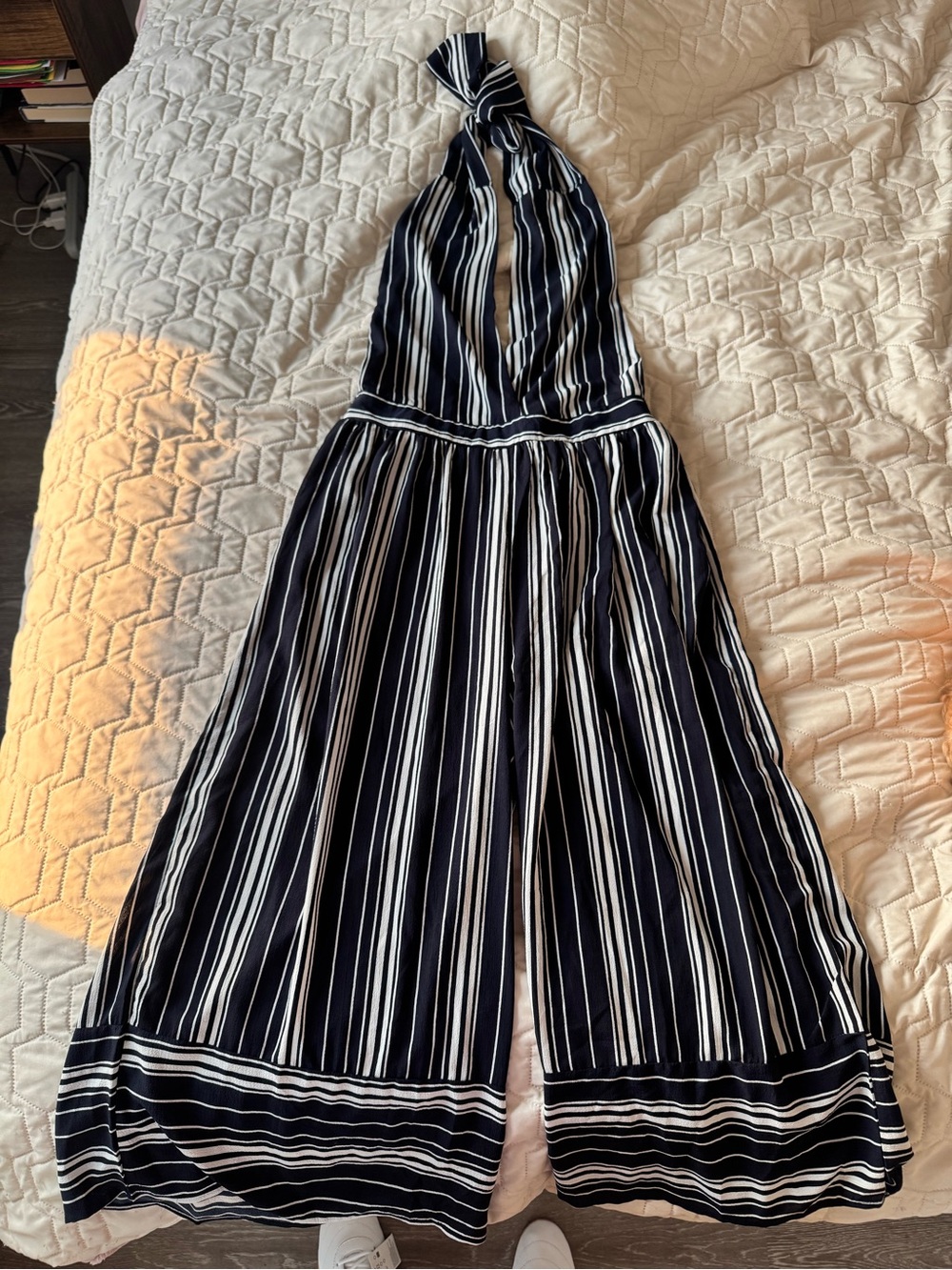 FAVLUX Navy/Cream striped jumpsuit